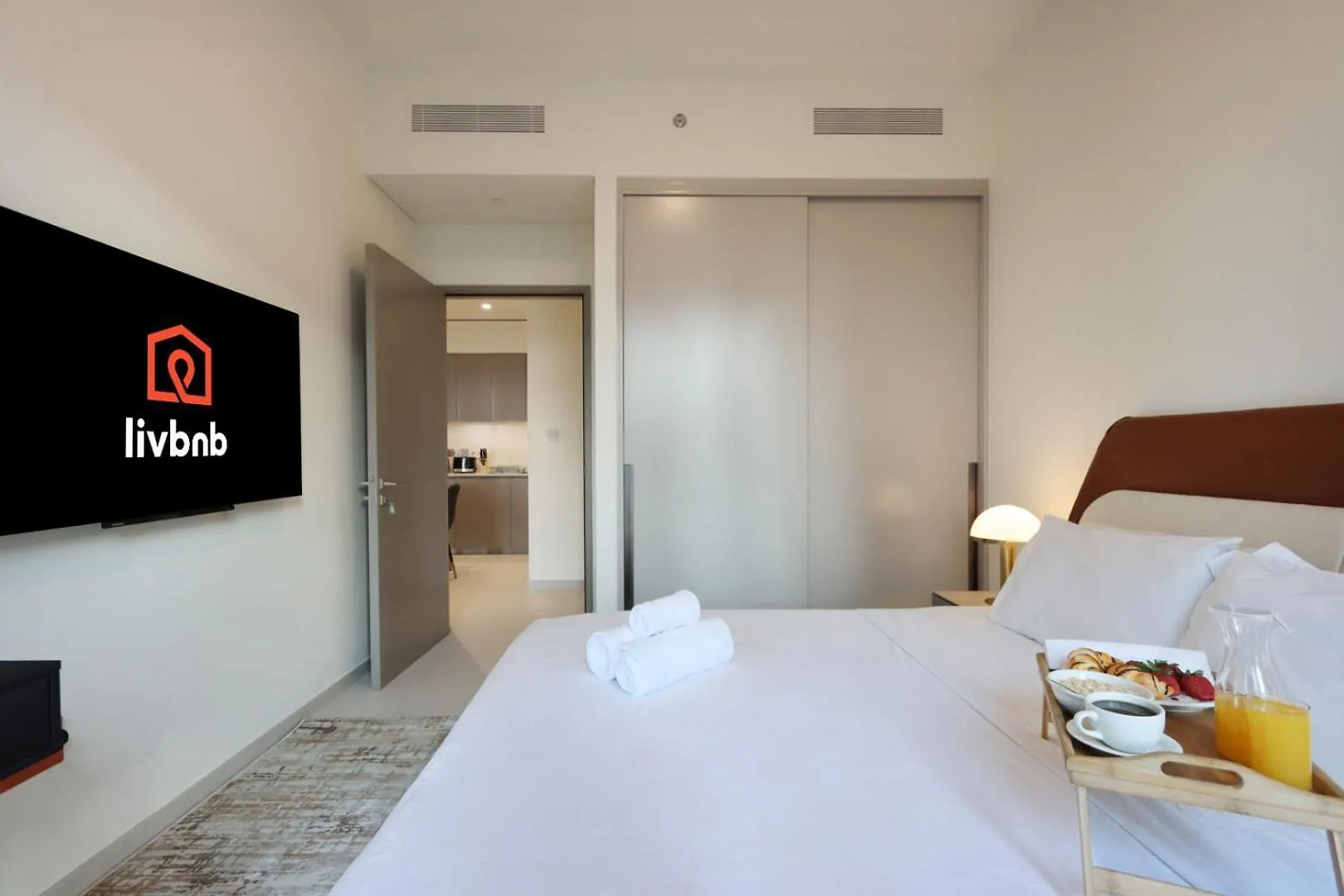 Livbnb-Prestige 1Br In Grande, Pool With Iconic Burj Khalifa View Dubai Lägenhet