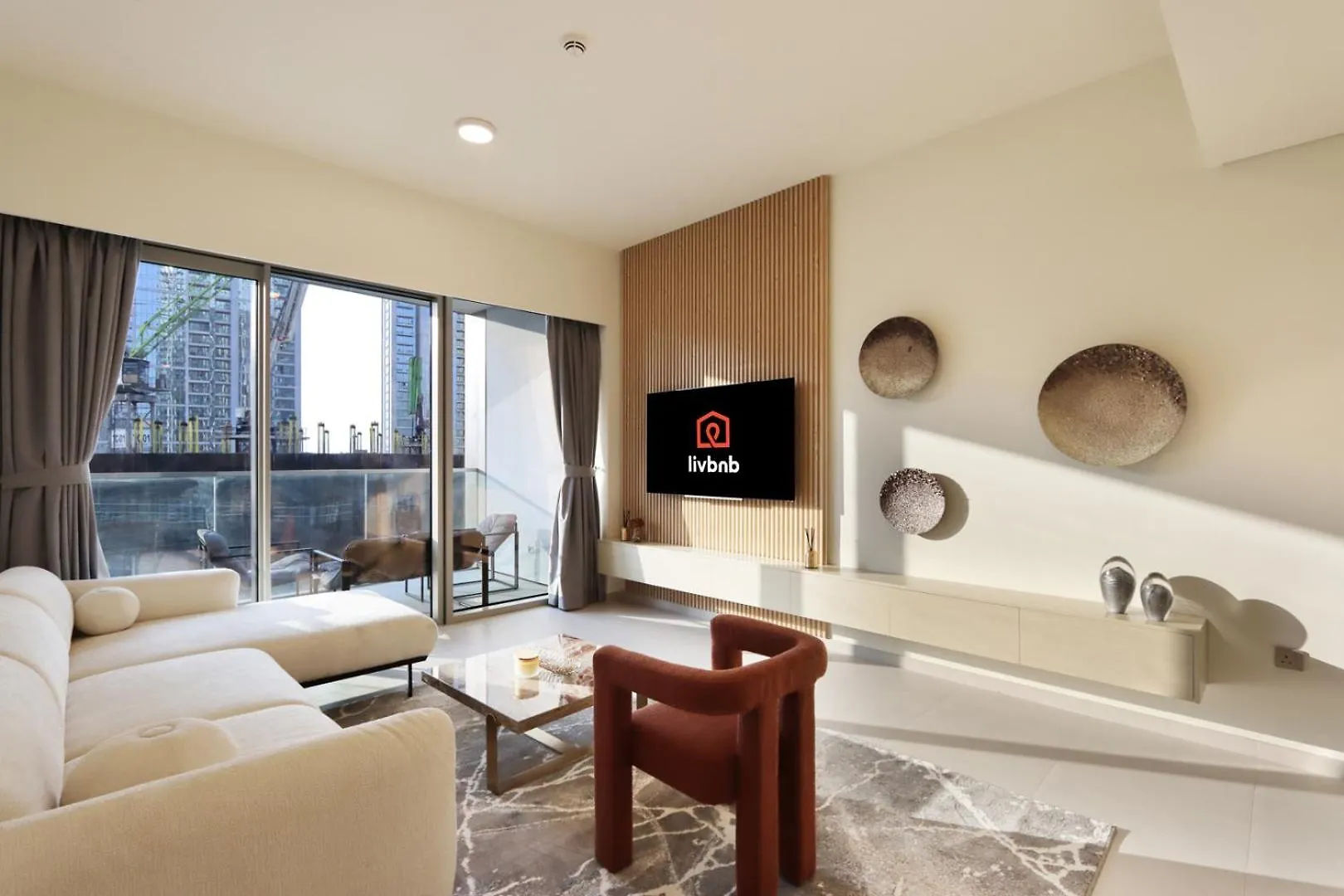 Livbnb-Prestige 1Br In Grande, Pool With Iconic Burj Khalifa View Dubai Förenade Arabemiraten